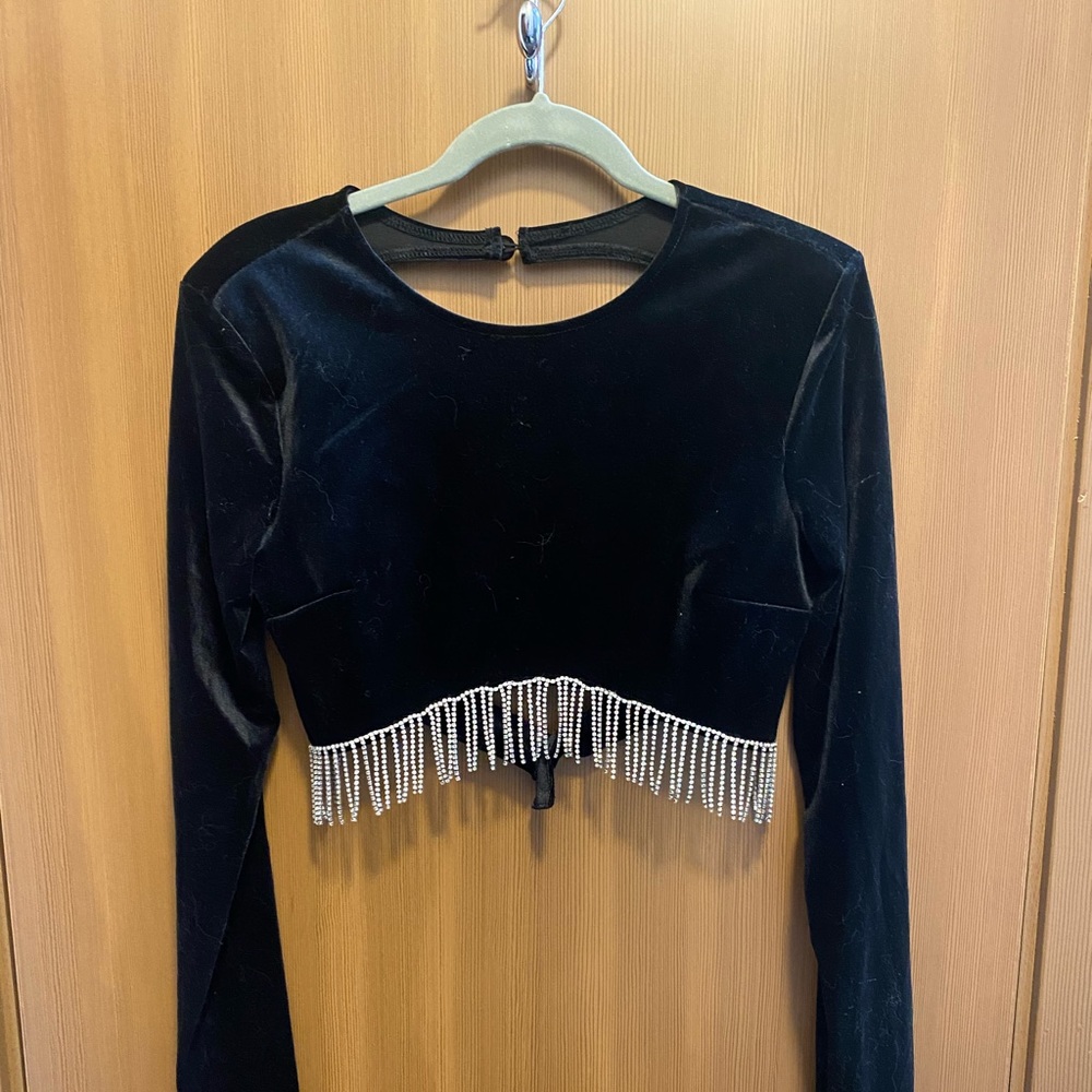 Black velvet Bershka Crop Top